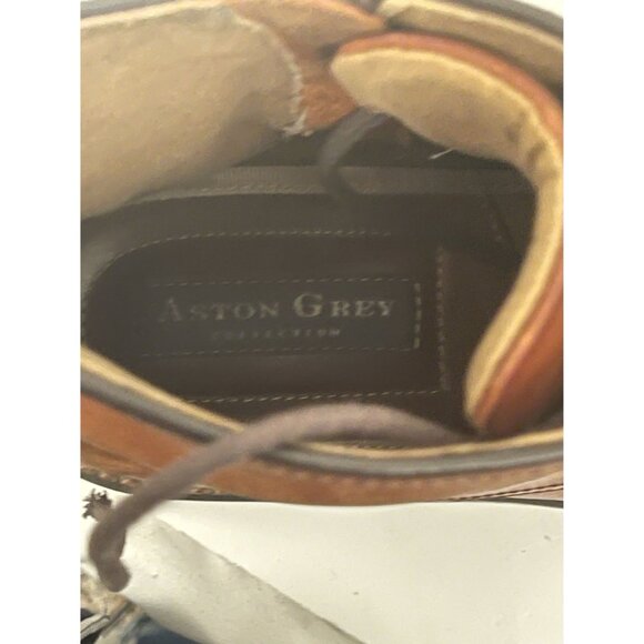 Aston Grey Biressa Brown Leather Zip Lace Ankle Chukka Boots Men's Size 10.5 - Picture 9 of 9